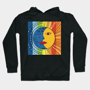 Folk Art Moon and Sun Hoodie